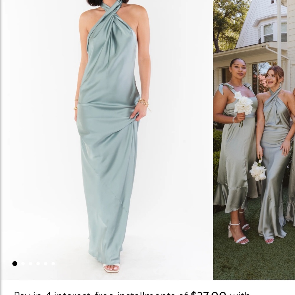 Show Me Your MuMu Halter Neck Satin Dress